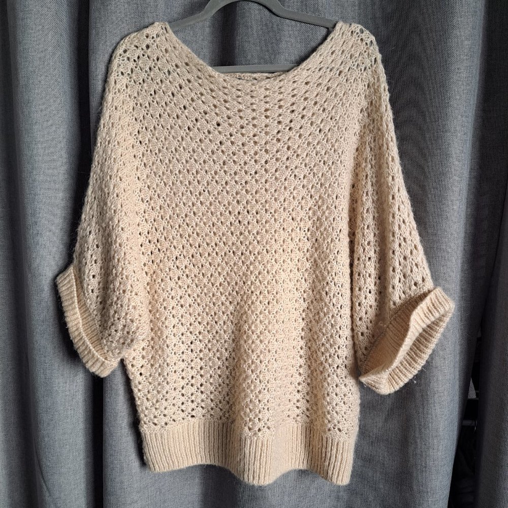 Top shop beige woven women bat wing top